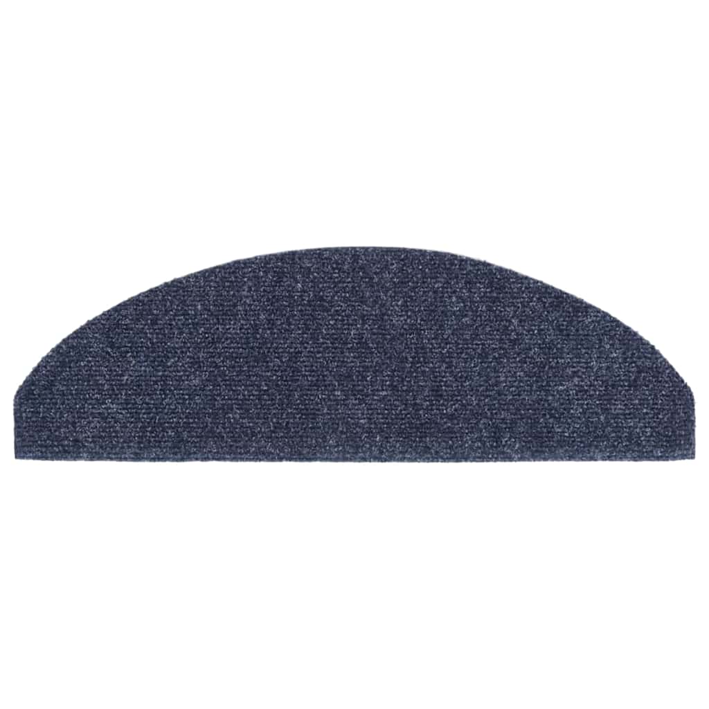 vidaXL Maty na schody samoprzylepne 15 szt. 65x21x4 cm niebieskie półokrągłe duże