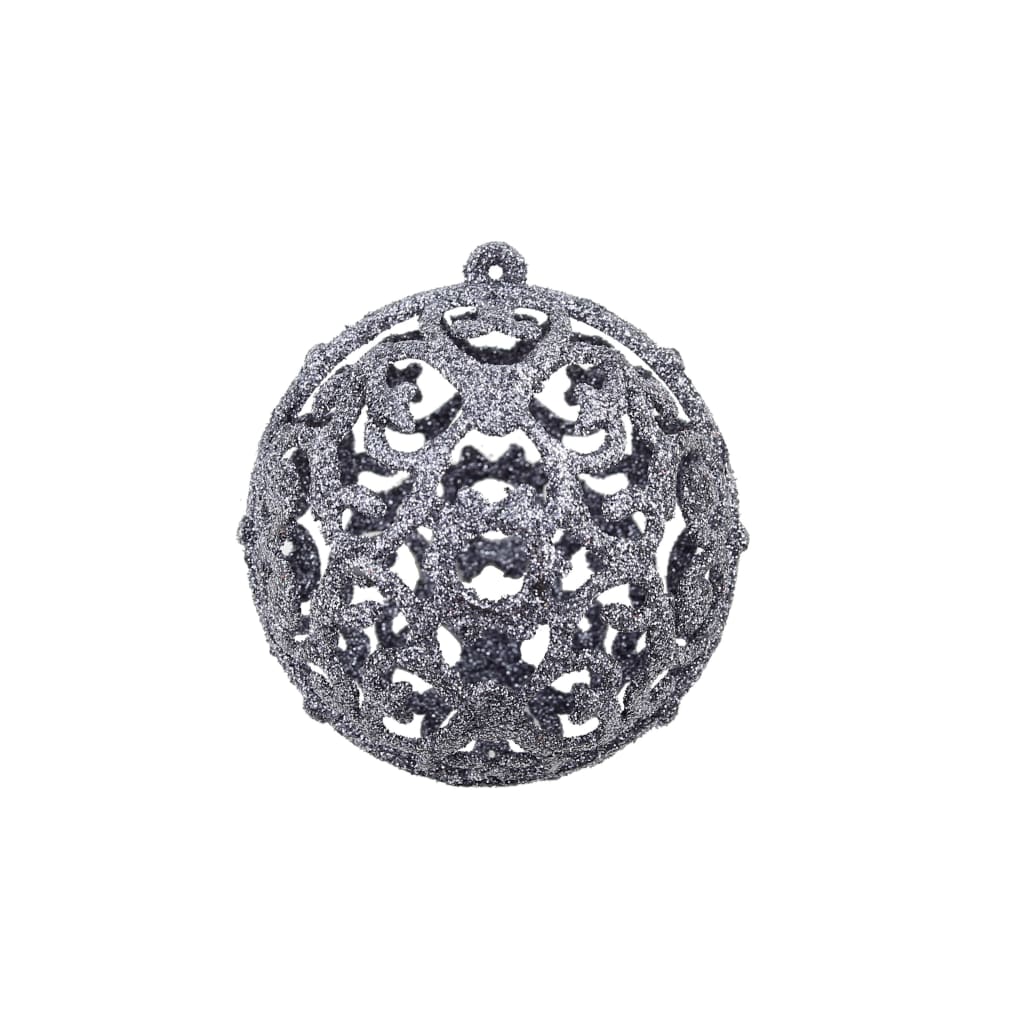 vidaXL Zestaw bombek, 100 elementów, 3/4/6 cm, biały/szary