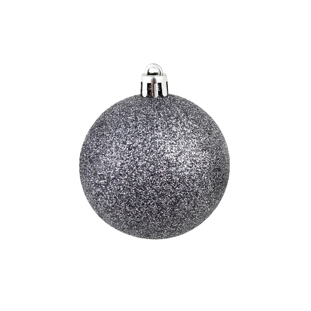 vidaXL Zestaw bombek, 100 elementów, 3/4/6 cm, biały/szary
