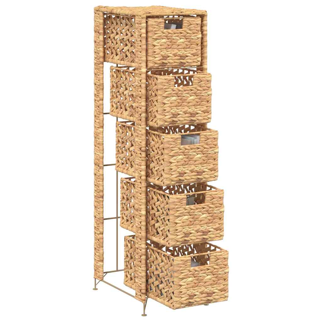 vidaXL Szafka z hiacyntu wodnego z 5 koszykami, 25,5 x 37 x 100 cm