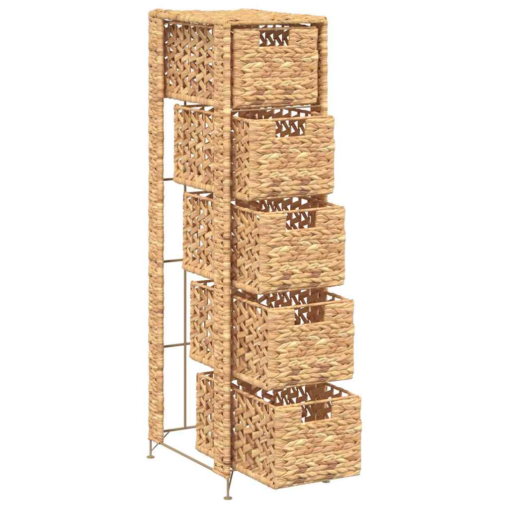 vidaXL Szafka z hiacyntu wodnego z 5 koszykami, 25,5 x 37 x 100 cm
