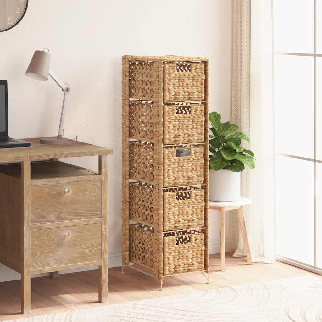 vidaXL Szafka z hiacyntu wodnego z 5 koszykami, 25,5 x 37 x 100 cm