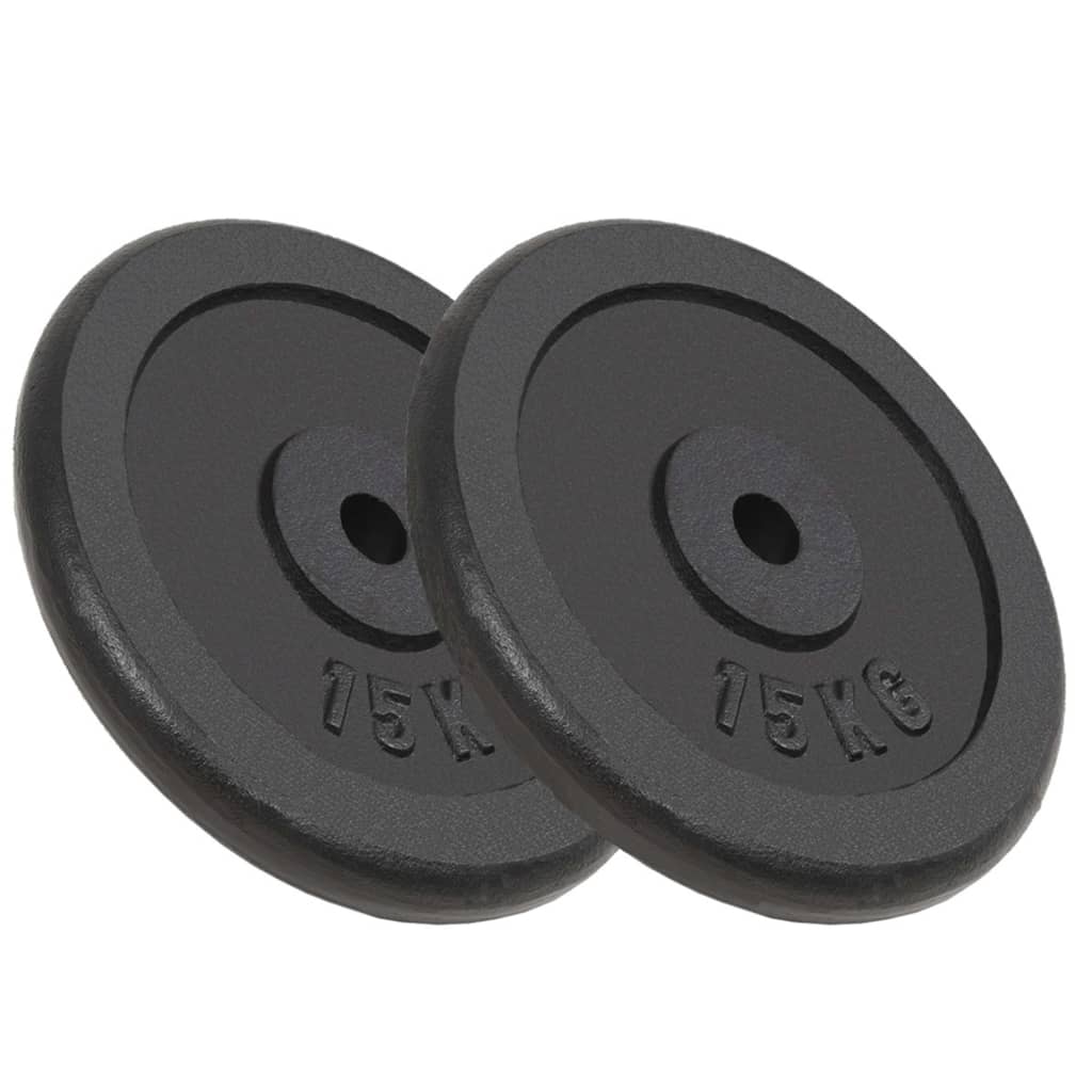 vidaXL Obciążniki żeliwne, 2 sztuki, 2 x 15 kg