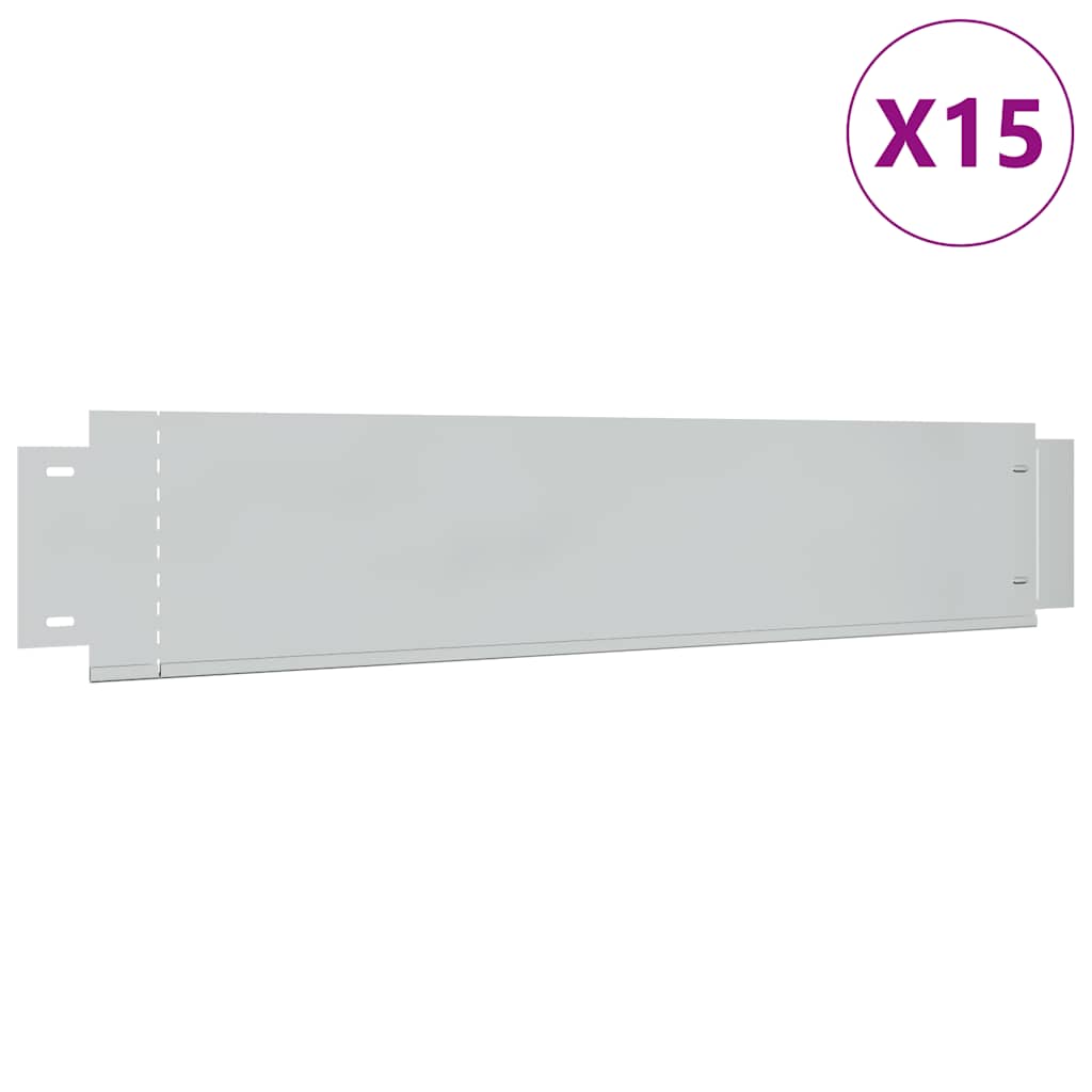 vidaXL Obrzeże trawnikowe, 15 szt., stal galwanizowana, 100x20cm