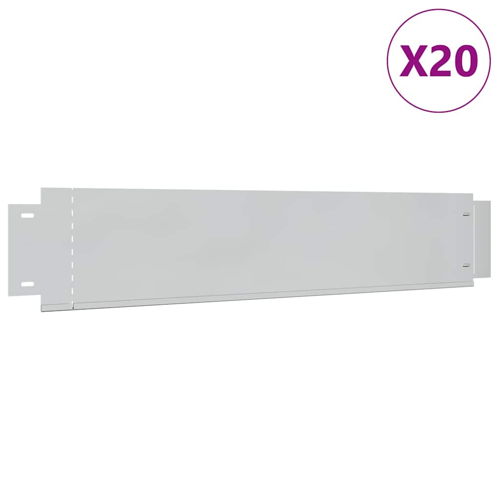 vidaXL Obrzeże trawnikowe, 20 szt. stal galwanizowana, 100x20cm