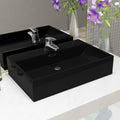 vidaXL Umywalka z ceramiki z otworem na kran 60,5x42,5x14,5 cm, czarna