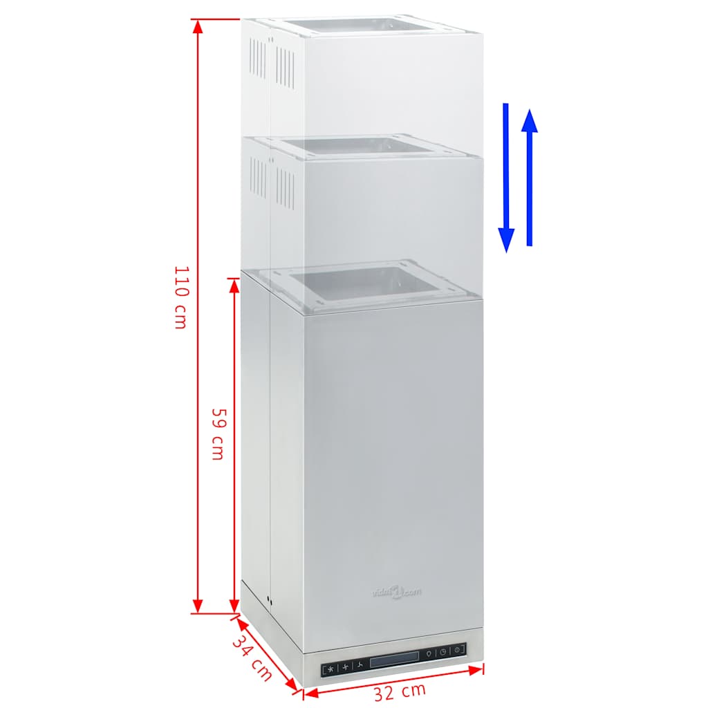 vidaXL Okap kuchenny z dotykowym wyświetlaczem LCD i LED, 756 m³/h