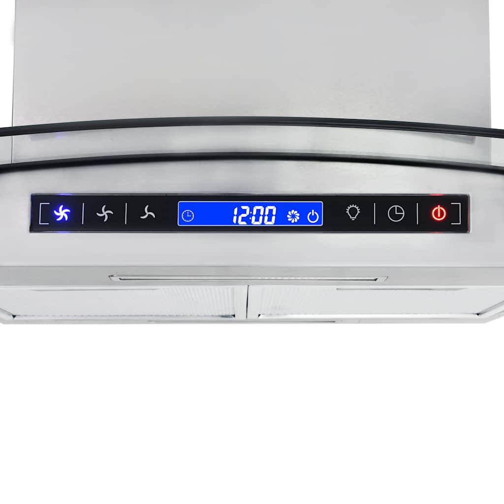 vidaXL Okap z dotykowym wyświetlaczem, 90 cm, LCD i LED, 756 m³/h