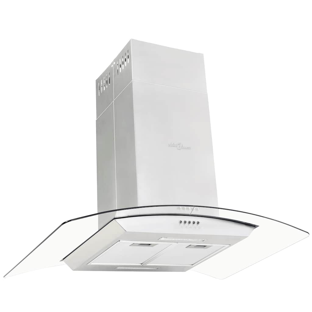 vidaXL Okap kuchenny LED, wyspowy, stal nierdzewna, 90 cm, 756 m³/h