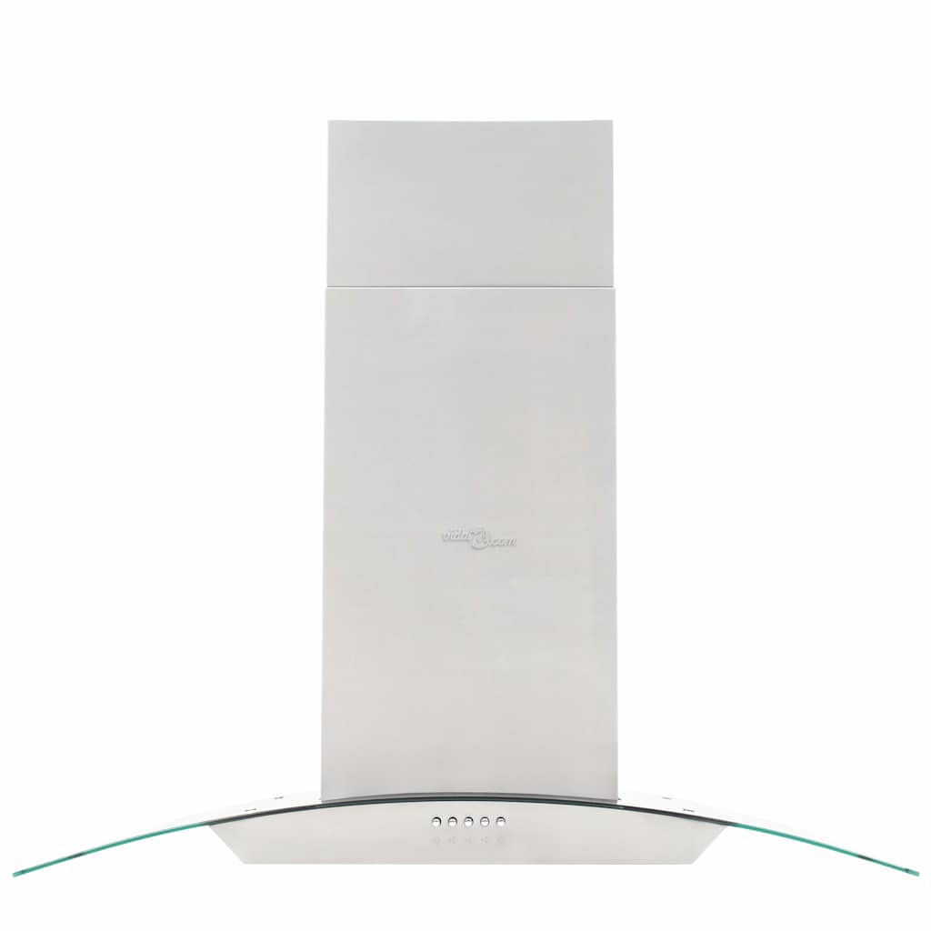 vidaXL Okap kuchenny LED, wyspowy, stal nierdzewna, 90 cm, 756 m³/h