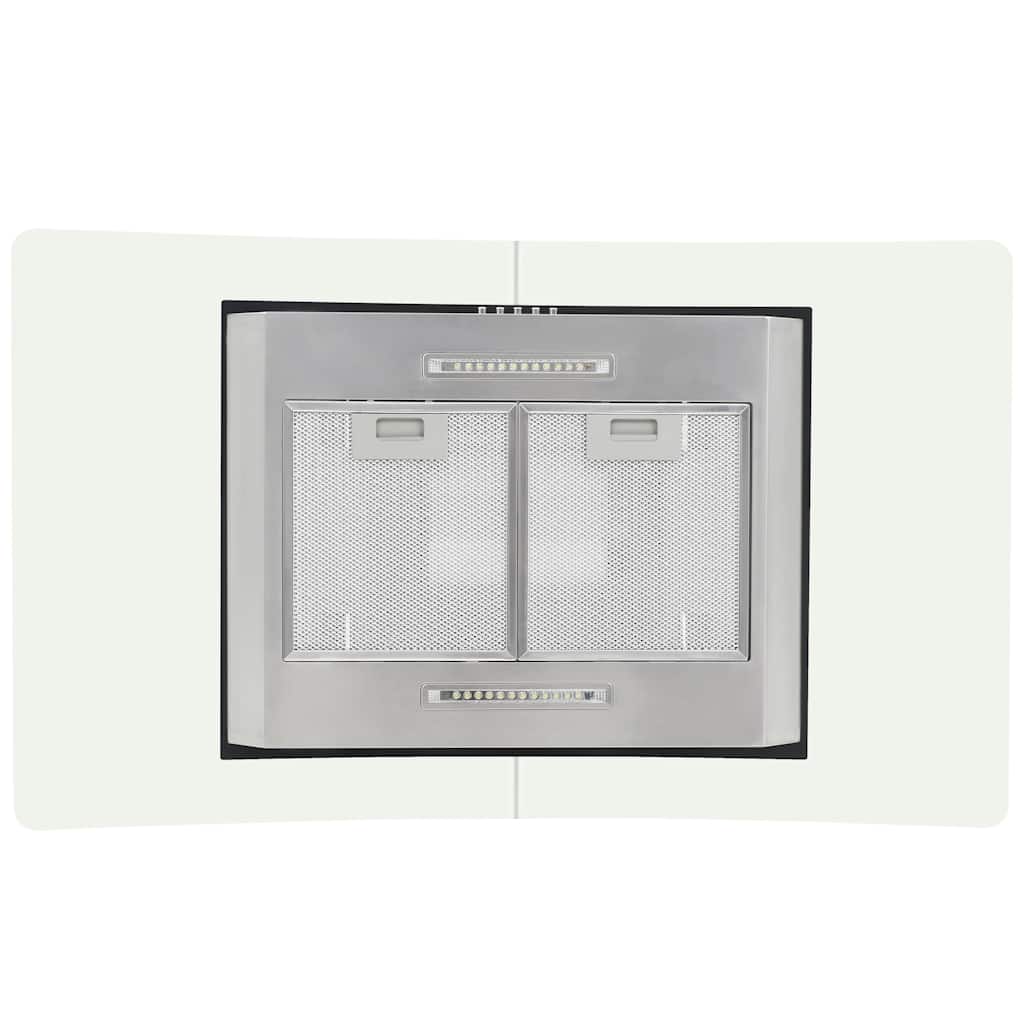 vidaXL Okap kuchenny LED, wyspowy, stal nierdzewna, 90 cm, 756 m³/h
