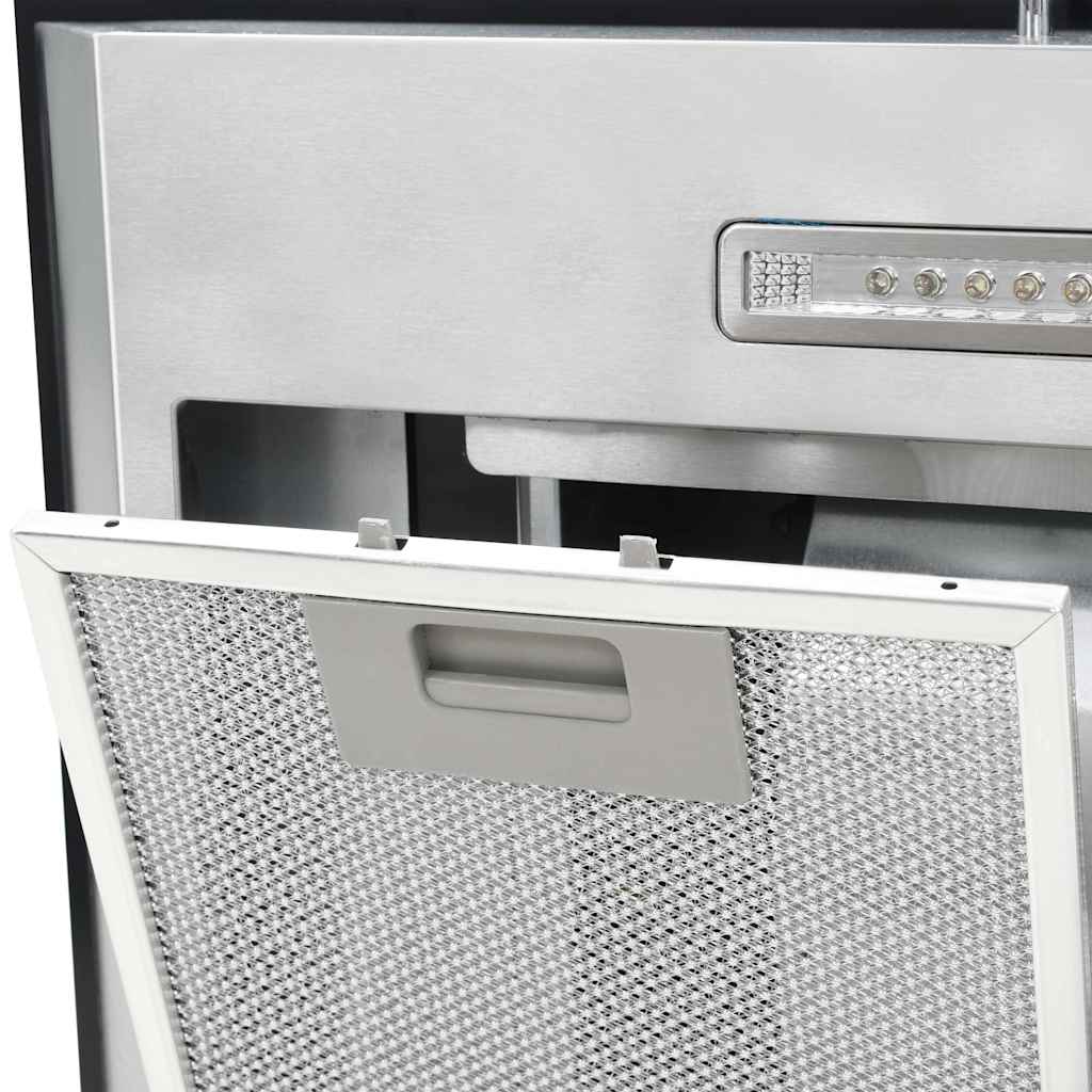 vidaXL Okap kuchenny LED, wyspowy, stal nierdzewna, 90 cm, 756 m³/h