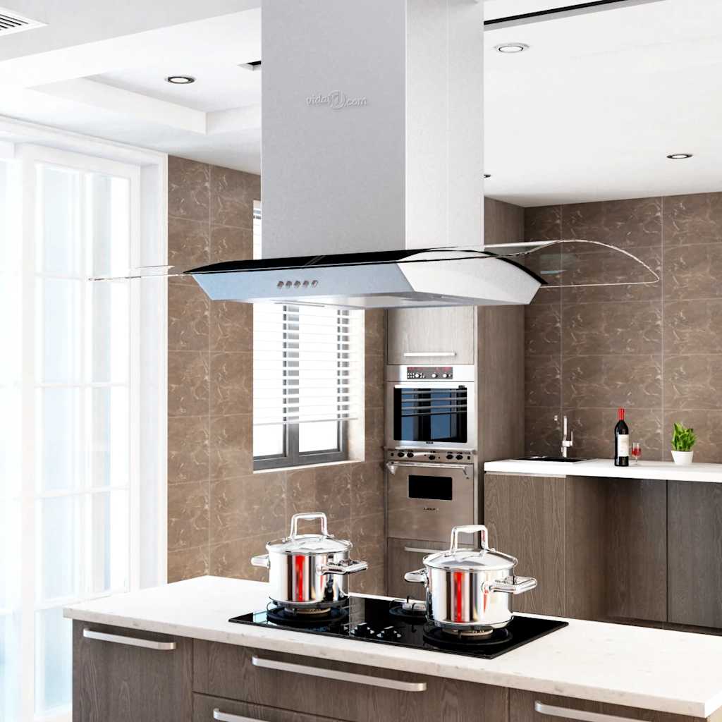 vidaXL Okap kuchenny LED, stal nierdzewna, 90 cm, 756 m³/h