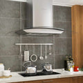 vidaXL Okap kuchenny LED, ścienny, stal nierdzewna, 90 cm, 756 m³/h