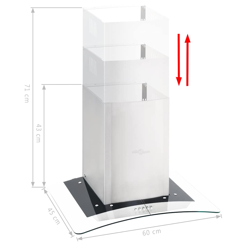 vidaXL Okap kuchenny LED, ścienny, stal nierdzewna, 60 cm, 756 m³/h