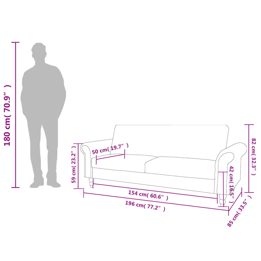 vidaXL Rozkładana sofa 2-os., z podłokietnikami, sztuczny zamsz, brąz
