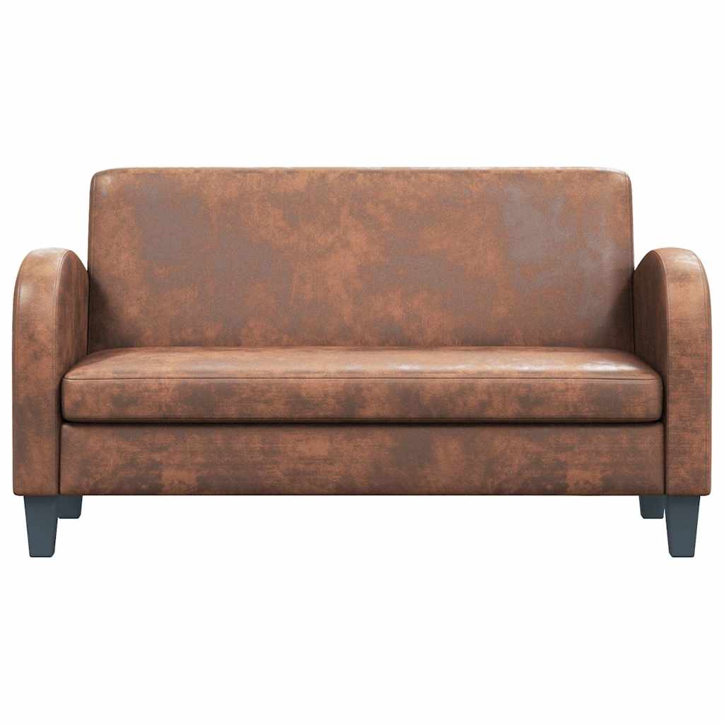 vidaXL Sofa 2-osobowa ze sztucznej skóry zamszowej, brązowa