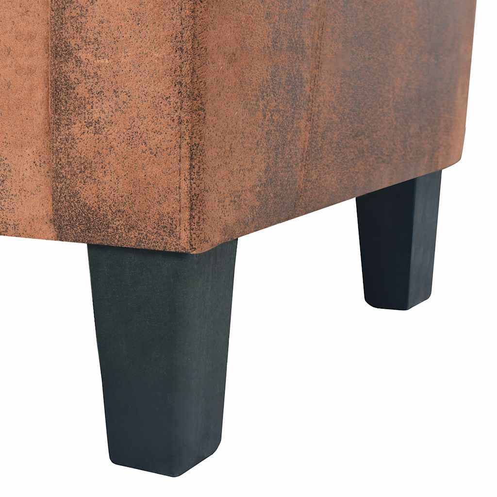 vidaXL Sofa 3-osobowa ze sztucznej skóry zamszowej, brązowa