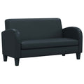 vidaXL Sofa 2-osobowa, sztuczna skóra, czarna