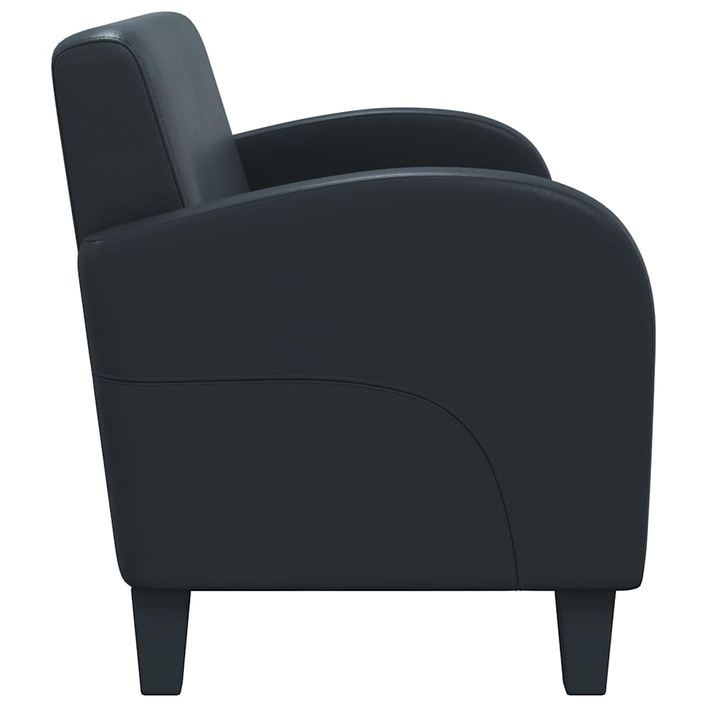 vidaXL Sofa 2-osobowa, sztuczna skóra, czarna