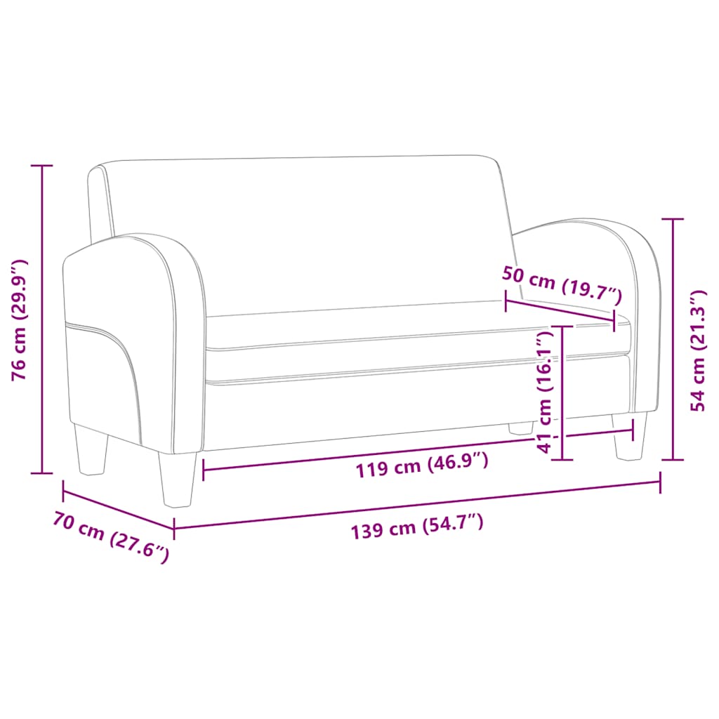 vidaXL Sofa 2-osobowa, sztuczna skóra, czarna