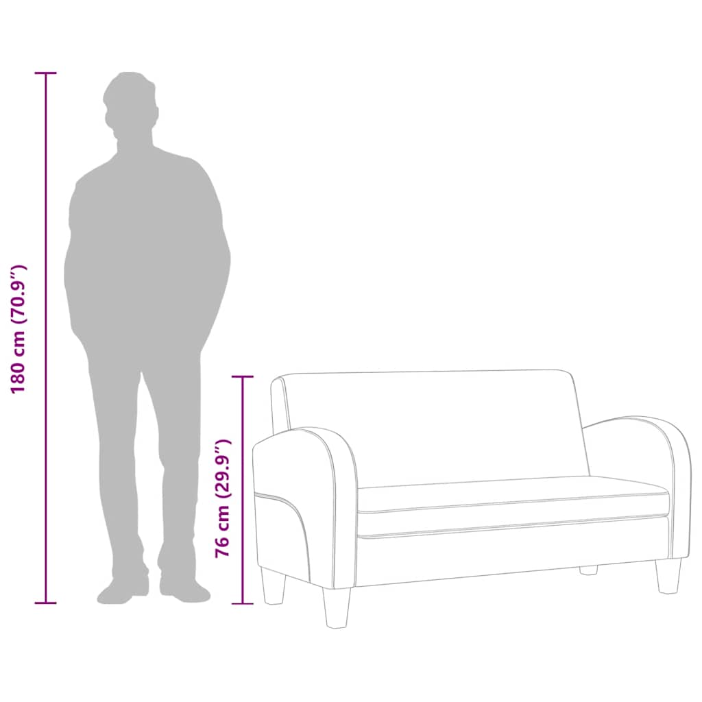 vidaXL Sofa 2-osobowa, sztuczna skóra, czarna