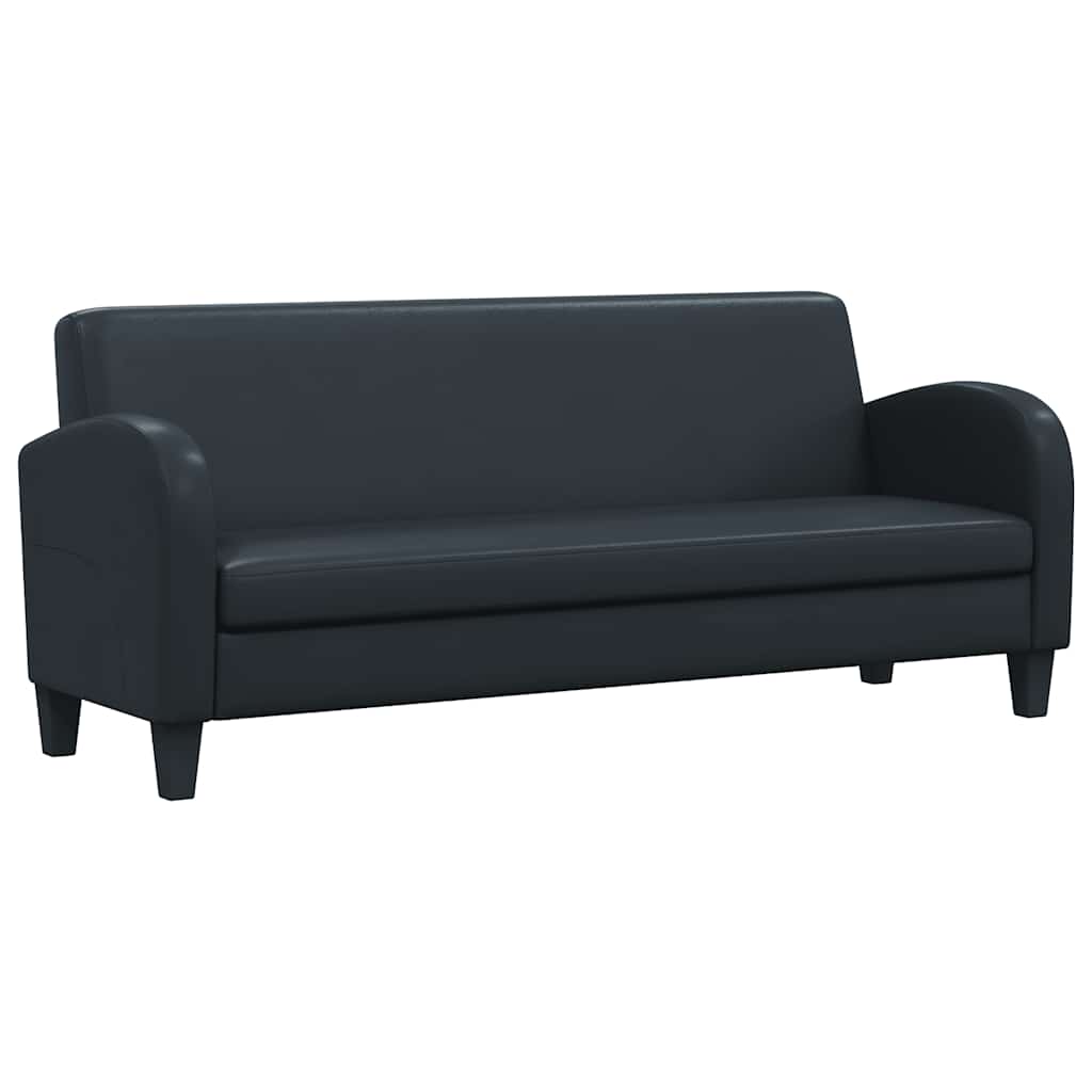vidaXL Sofa 3-osobowa, sztuczna skóra, czarna