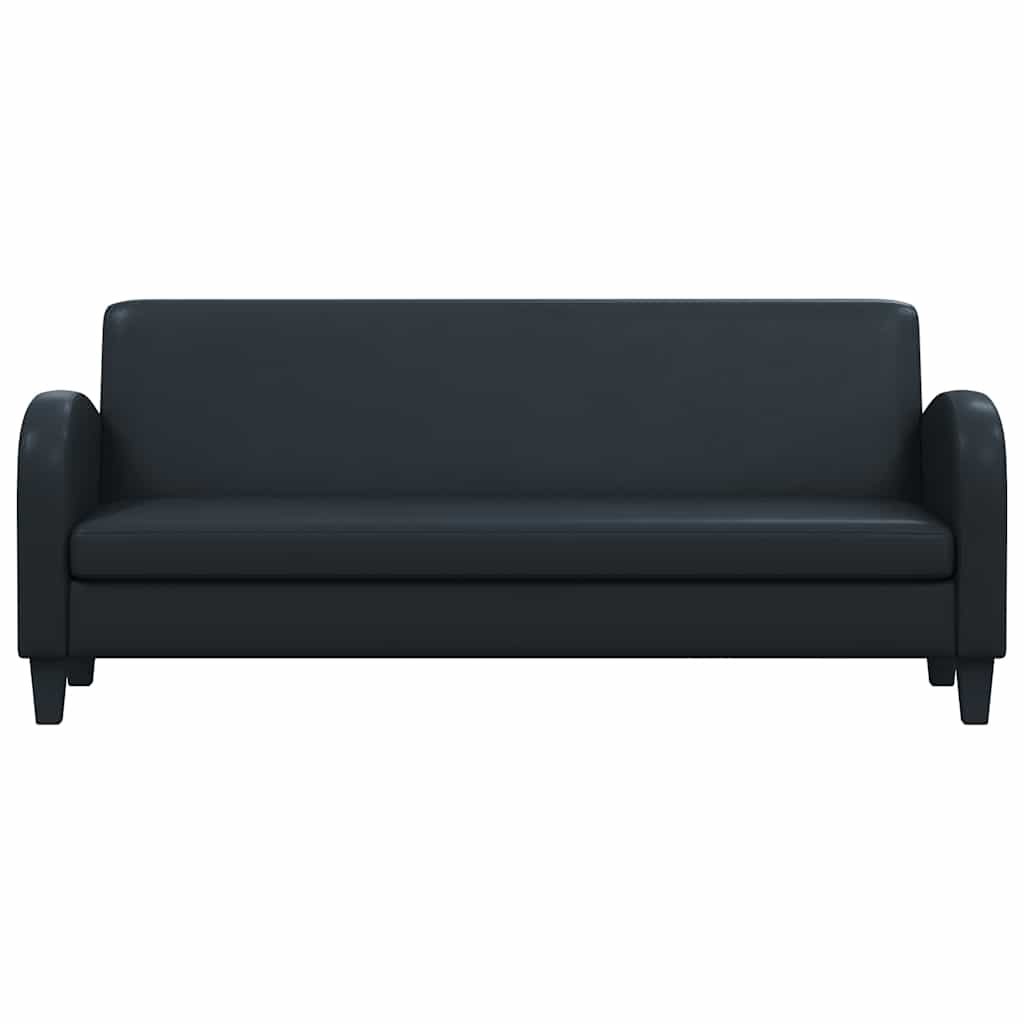 vidaXL Sofa 3-osobowa, sztuczna skóra, czarna