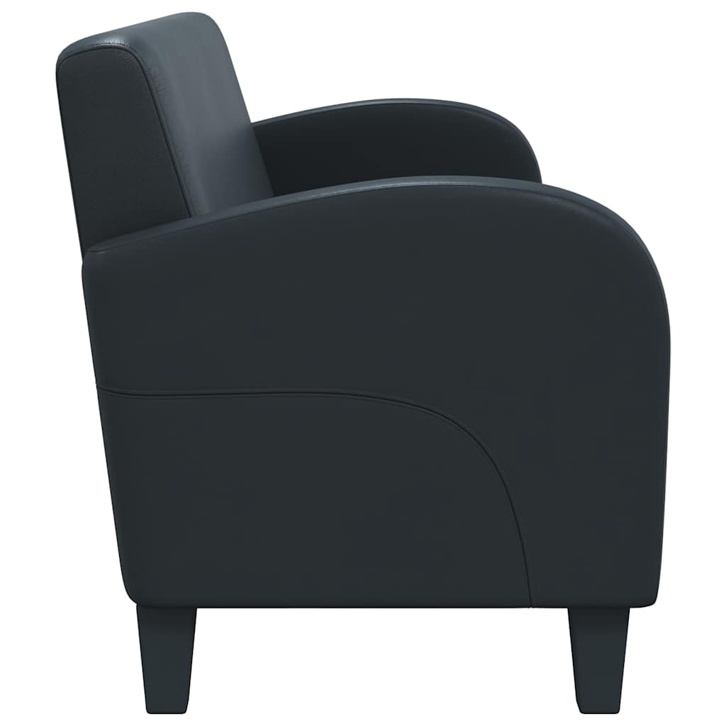 vidaXL Sofa 3-osobowa, sztuczna skóra, czarna