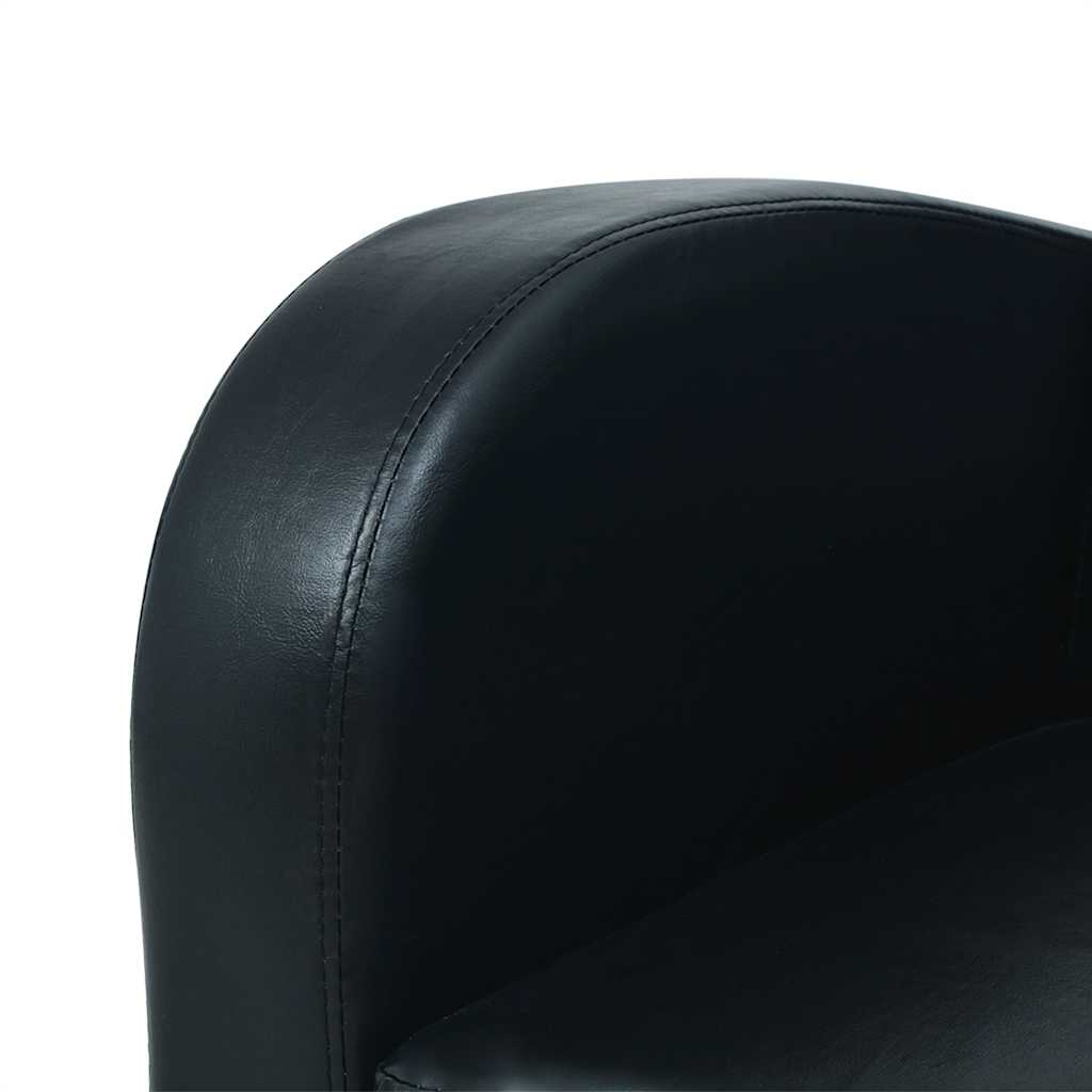 vidaXL Sofa 3-osobowa, sztuczna skóra, czarna