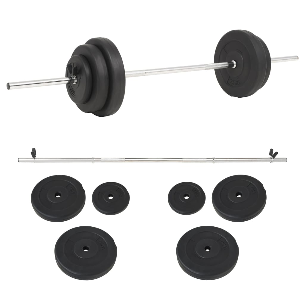 vidaXL Sztanga z zestawem obciążeń, 30 kg