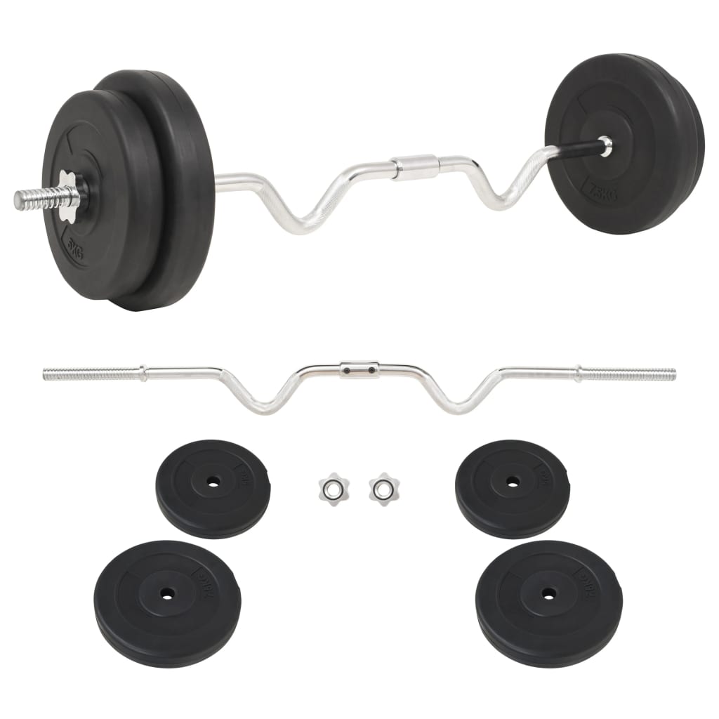 vidaXL Sztanga z zestawem obciążeń, 30 kg
