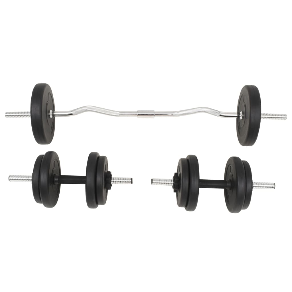 vidaXL Sztanga i hantle z zestawem obciążeń, 30 kg