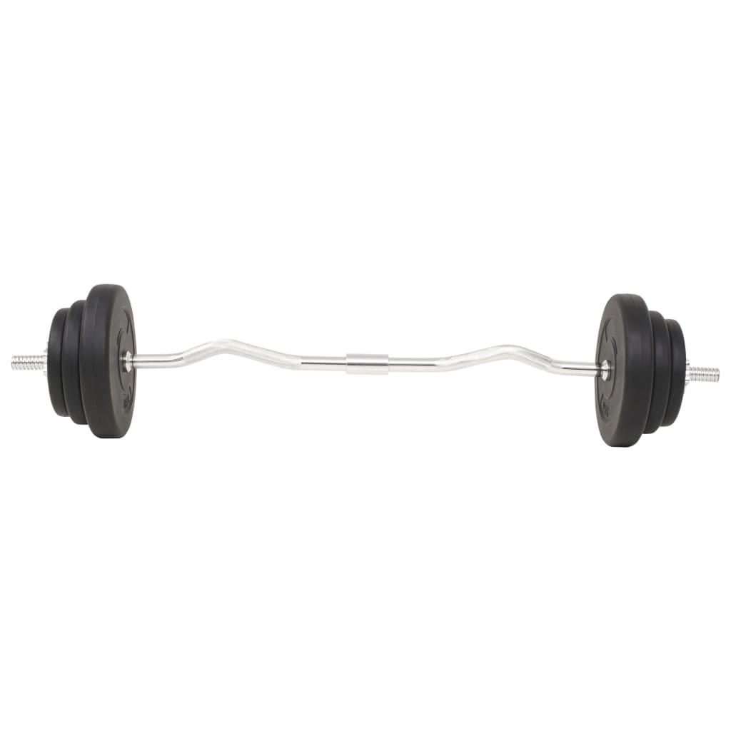 vidaXL Sztanga i hantle z zestawem obciążeń, 30 kg
