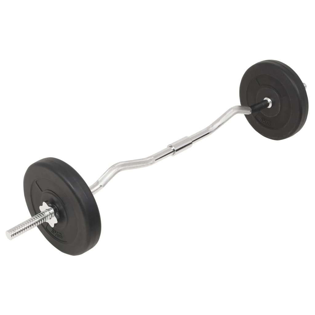 vidaXL Sztanga i hantle z zestawem obciążeń, 30 kg