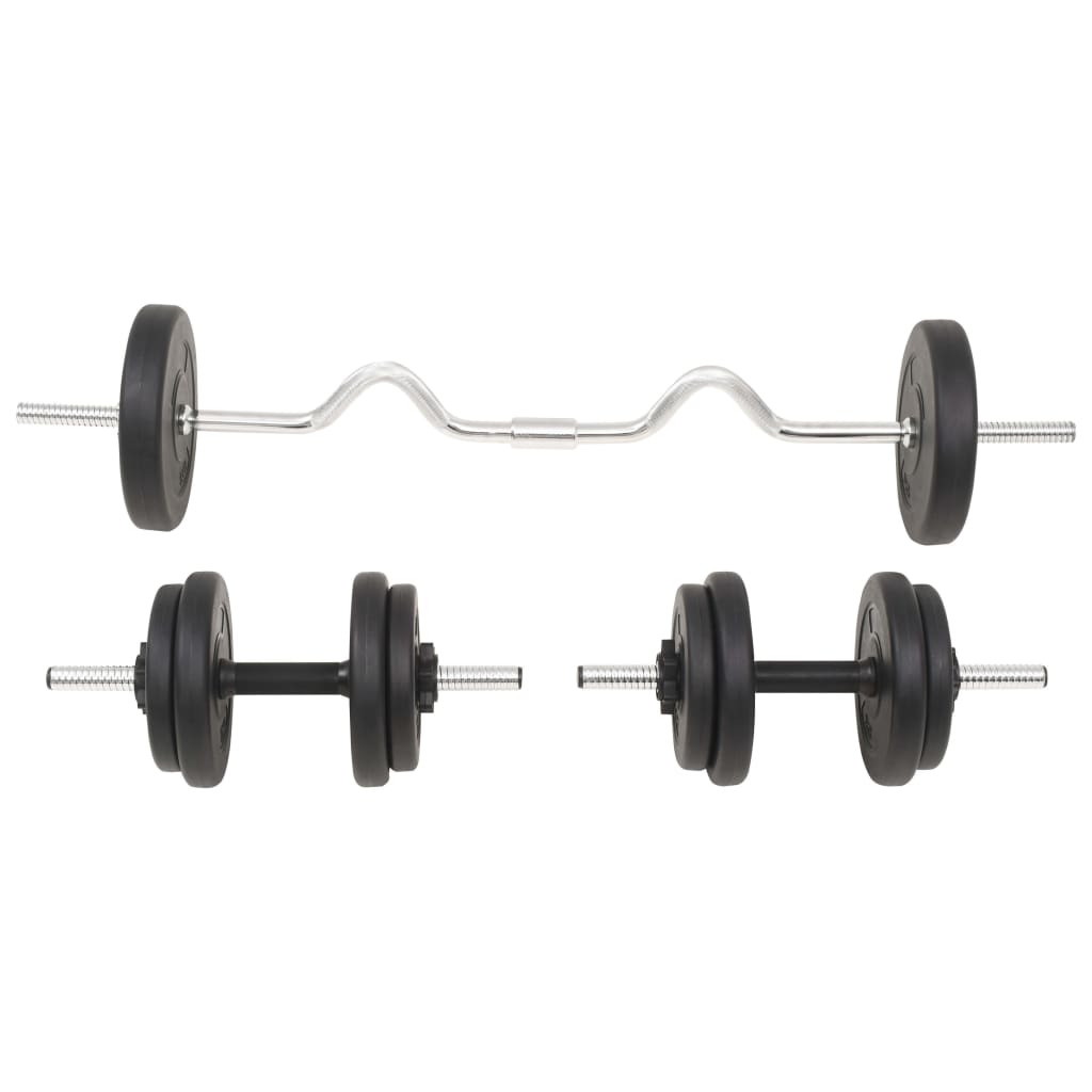 vidaXL Sztanga i hantle z zestawem obciążeń, 30 kg
