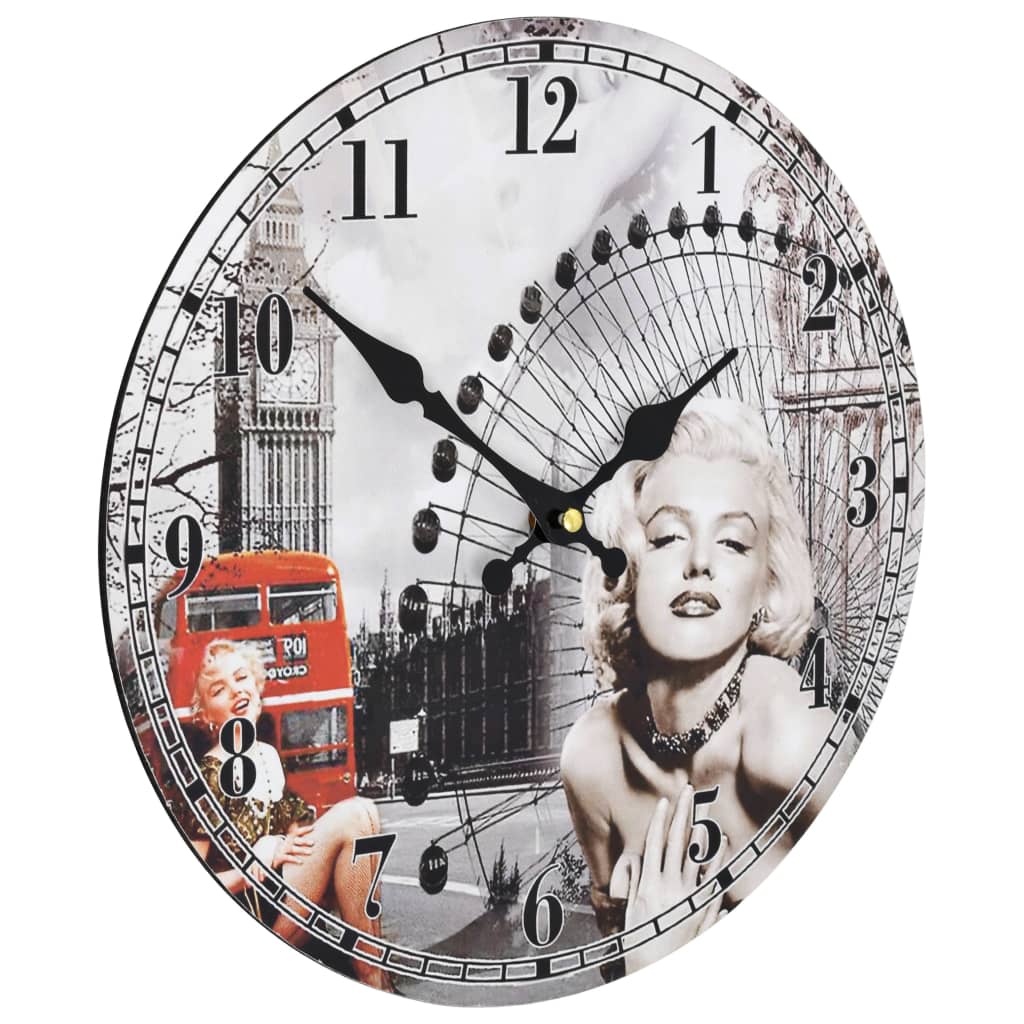vidaXL Zegar ścienny w stylu vintage Marilyn Monroe, 30 cm