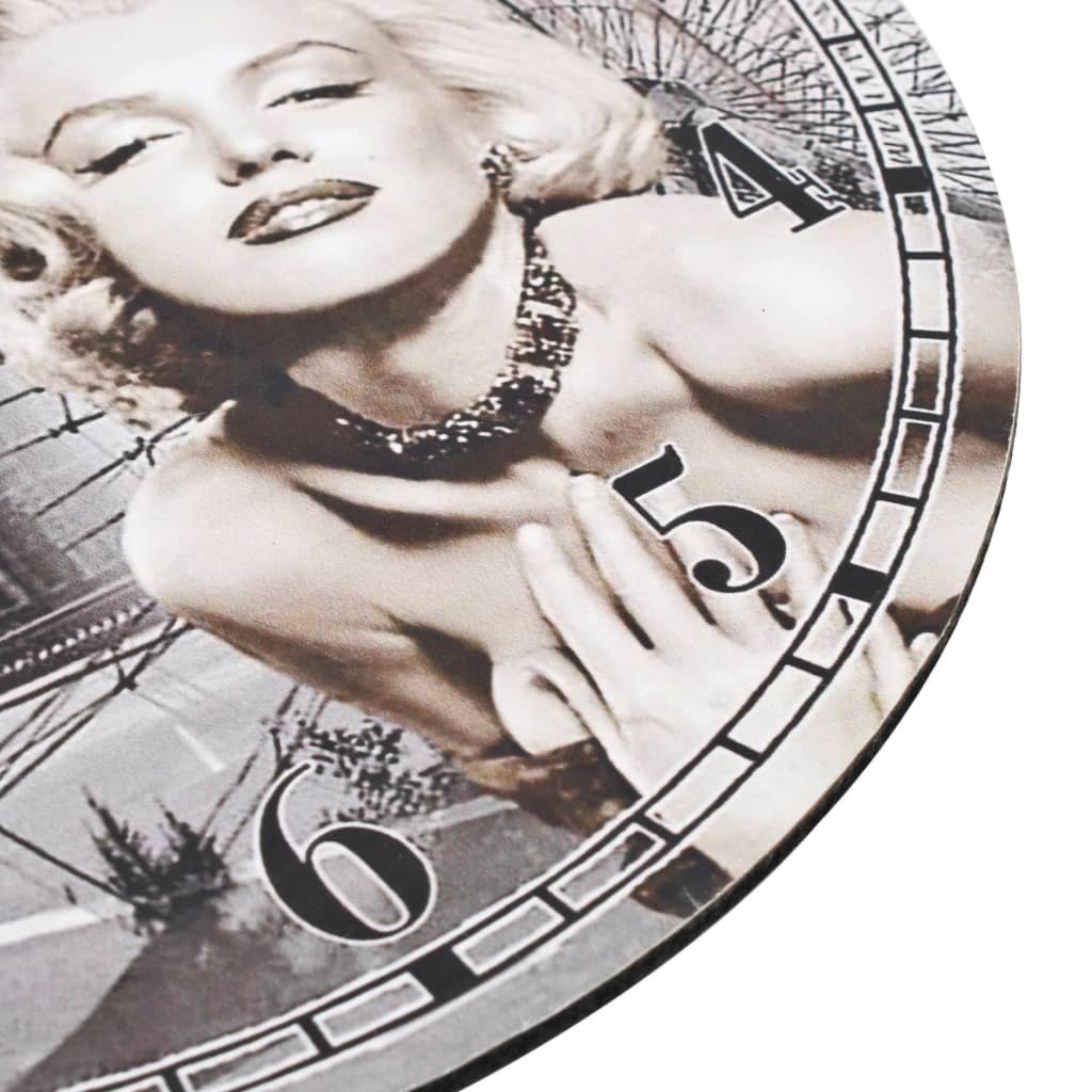 vidaXL Zegar ścienny w stylu vintage Marilyn Monroe, 30 cm