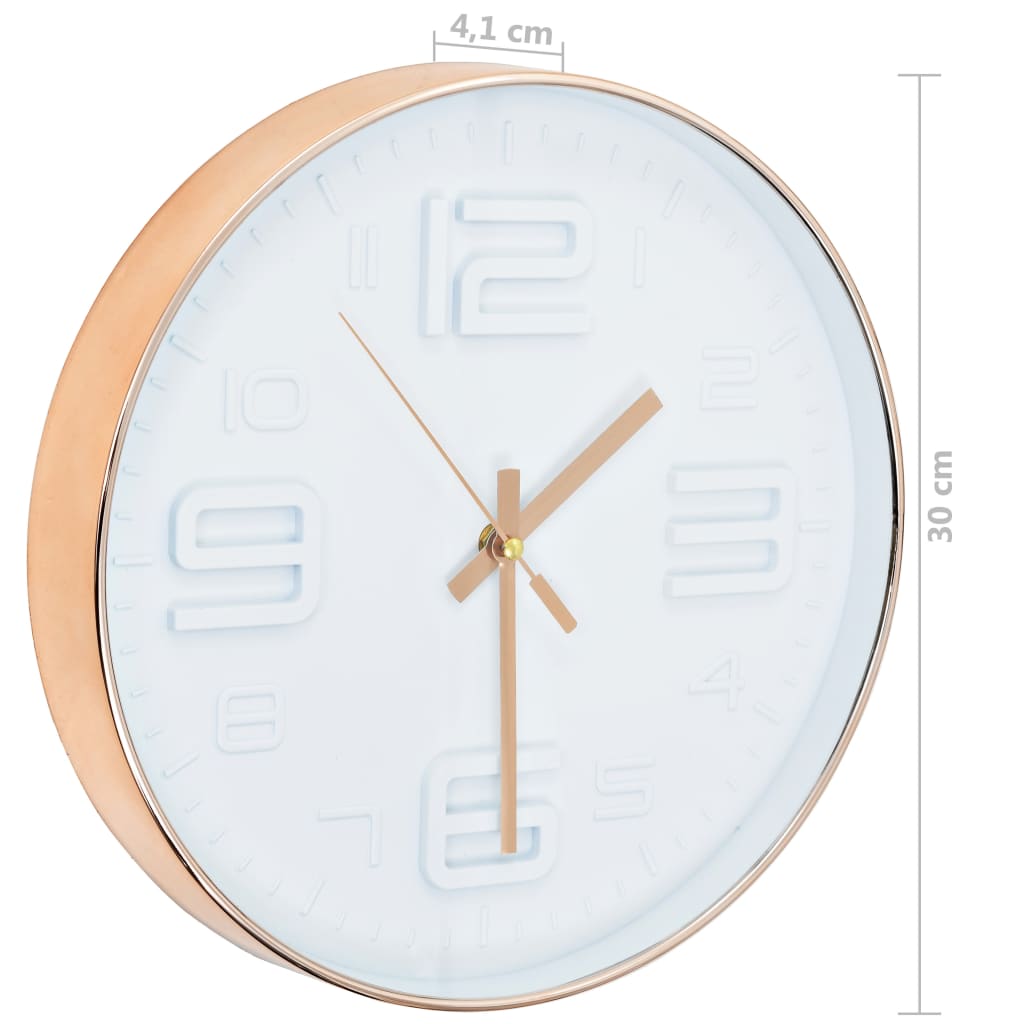 vidaXL Zegar ścienny w kolorze miedzi, 30 cm