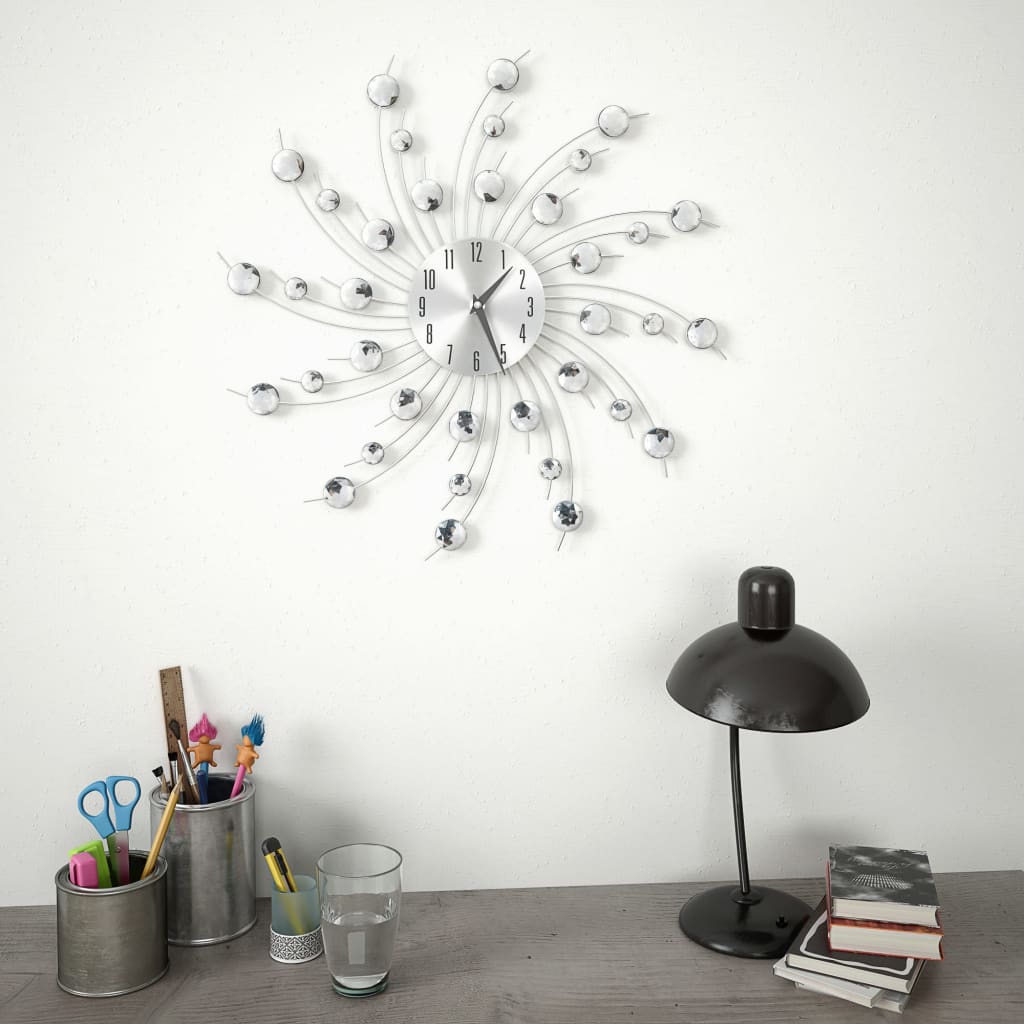 vidaXL Zegar ścienny z mechanizmem kwarcowym, nowoczesny design, 50 cm