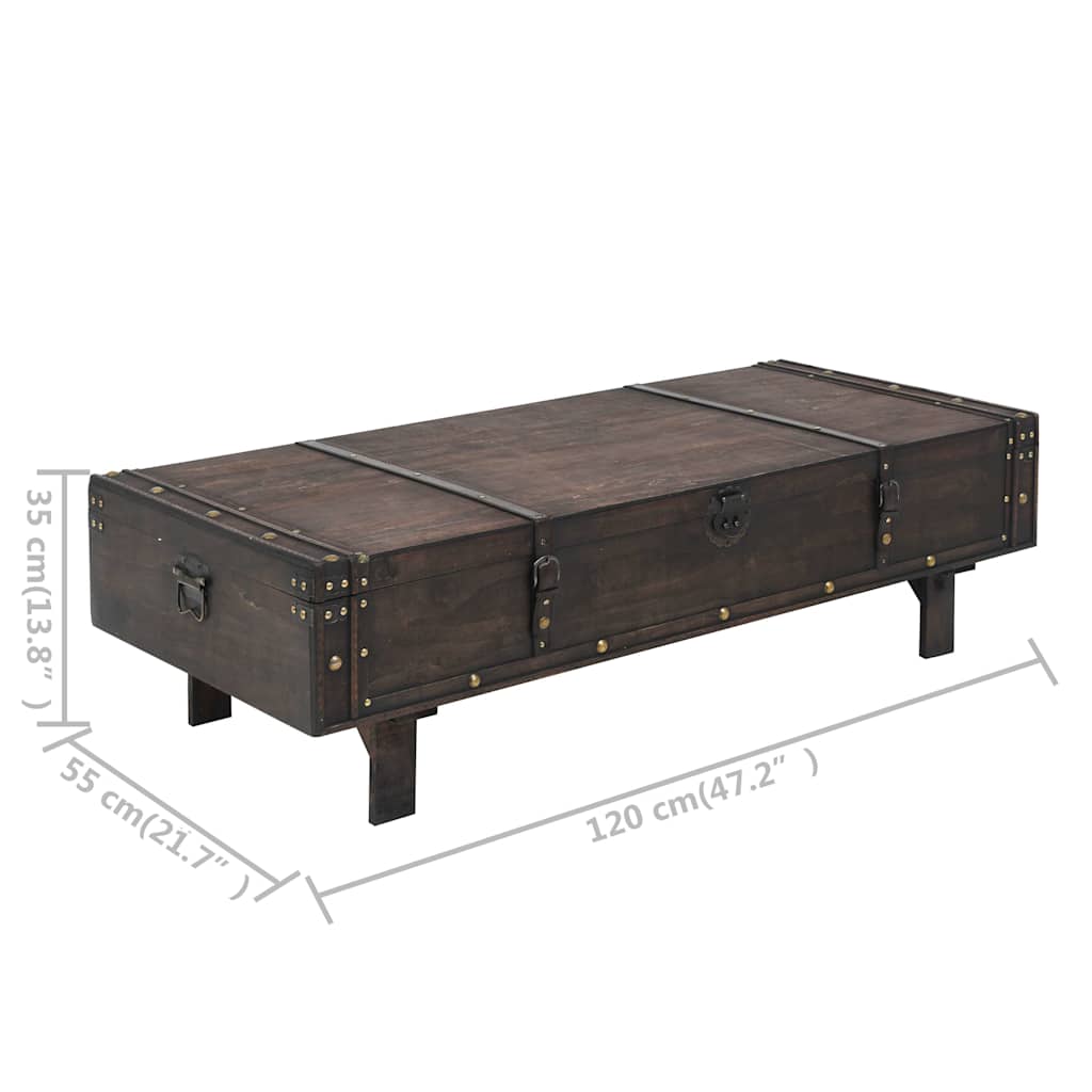 vidaXL Stolik kawowy w stylu vintage z sklejka, 120x55x35 cm