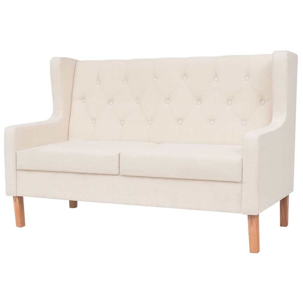 vidaXL Zestaw wypoczynkowy - sofa i fotel, kremowe