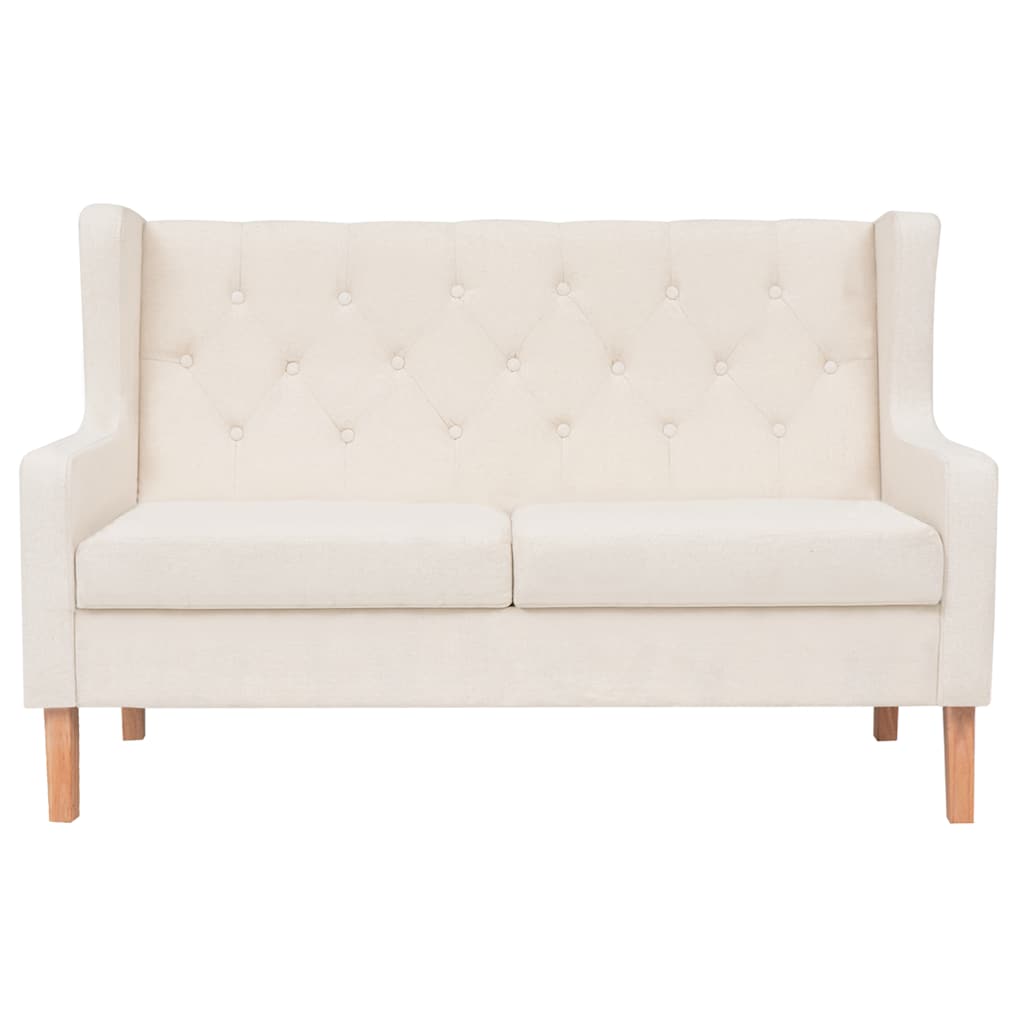 vidaXL Zestaw wypoczynkowy - sofa i fotel, kremowe