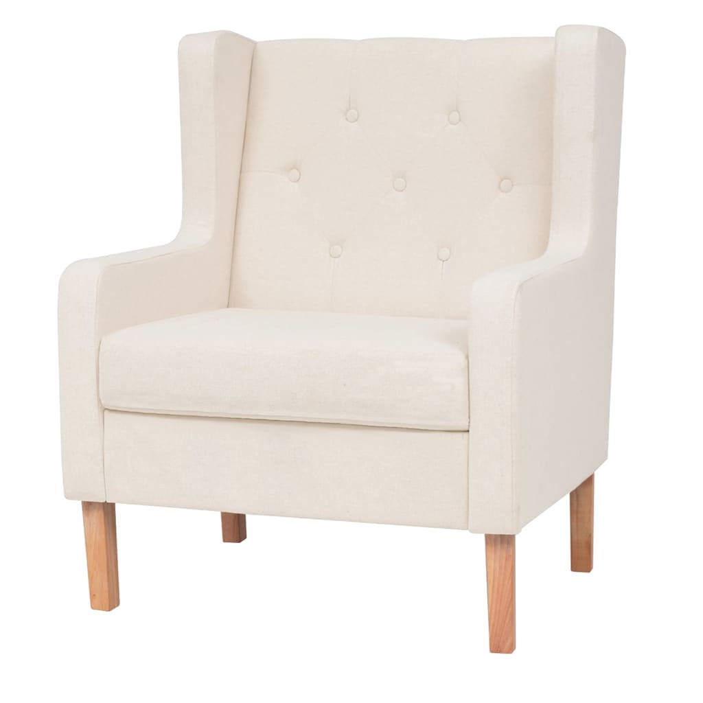 vidaXL Zestaw wypoczynkowy - sofa i fotel, kremowe