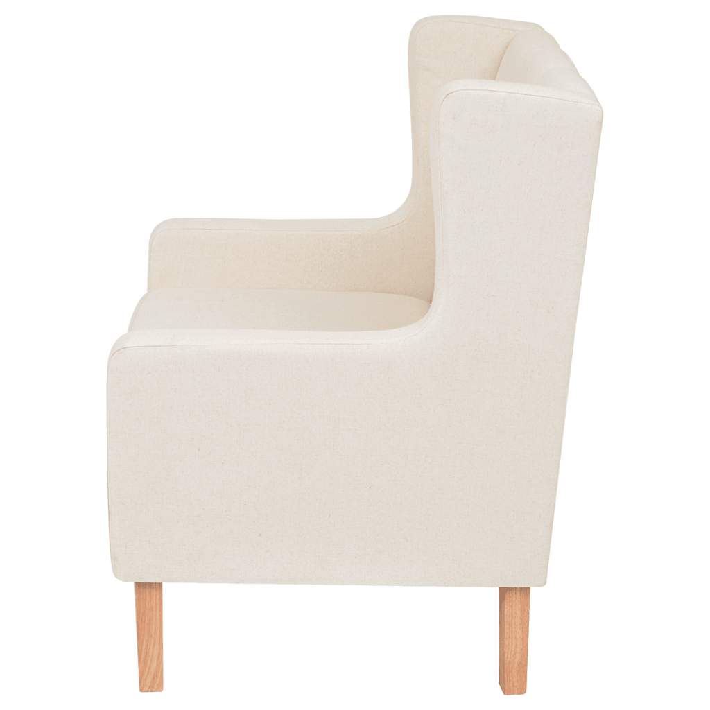 vidaXL Zestaw wypoczynkowy - sofa i fotel, kremowe