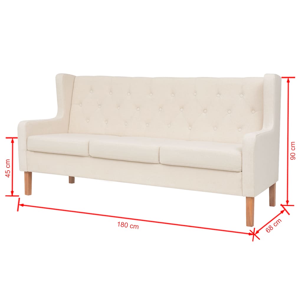vidaXL Zestaw wypoczynkowy sofa i fotel, kremowe