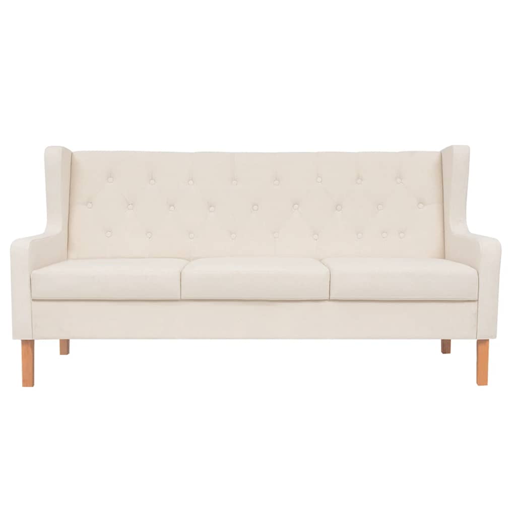 vidaXL Zestaw wypoczynkowy sofa i fotel, kremowe