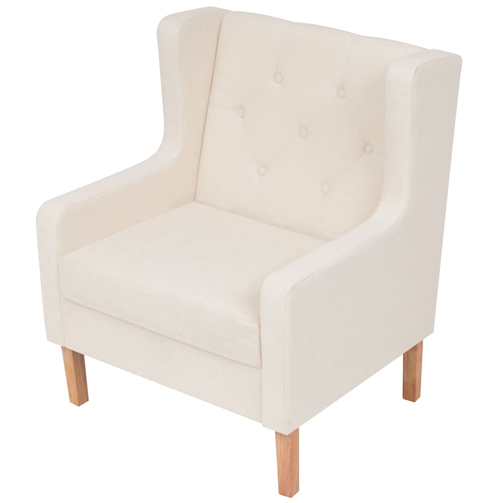 vidaXL Zestaw wypoczynkowy sofa i fotel, kremowe