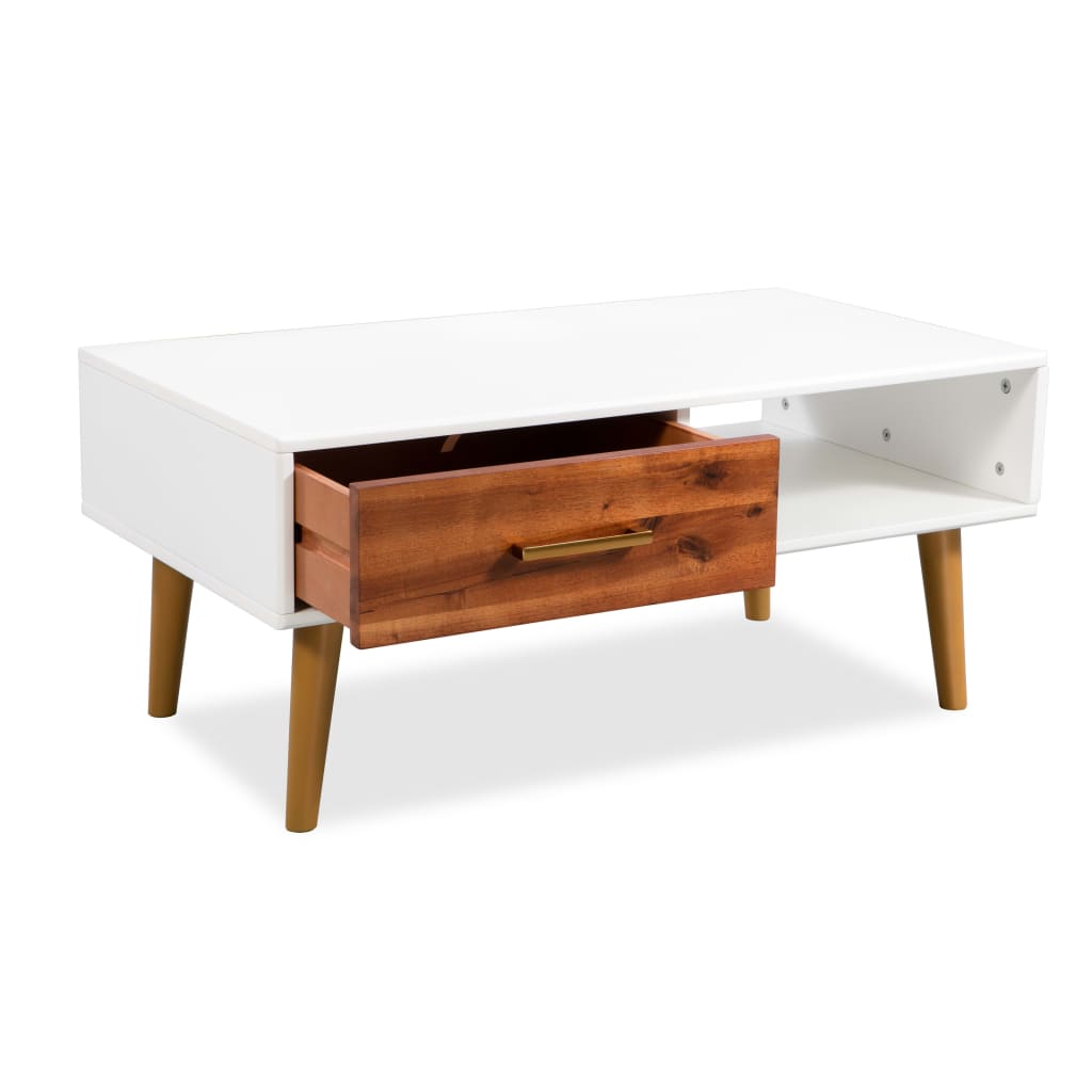 vidaXL Stolik kawowy z drewna akacjowego 90x50x40 cm