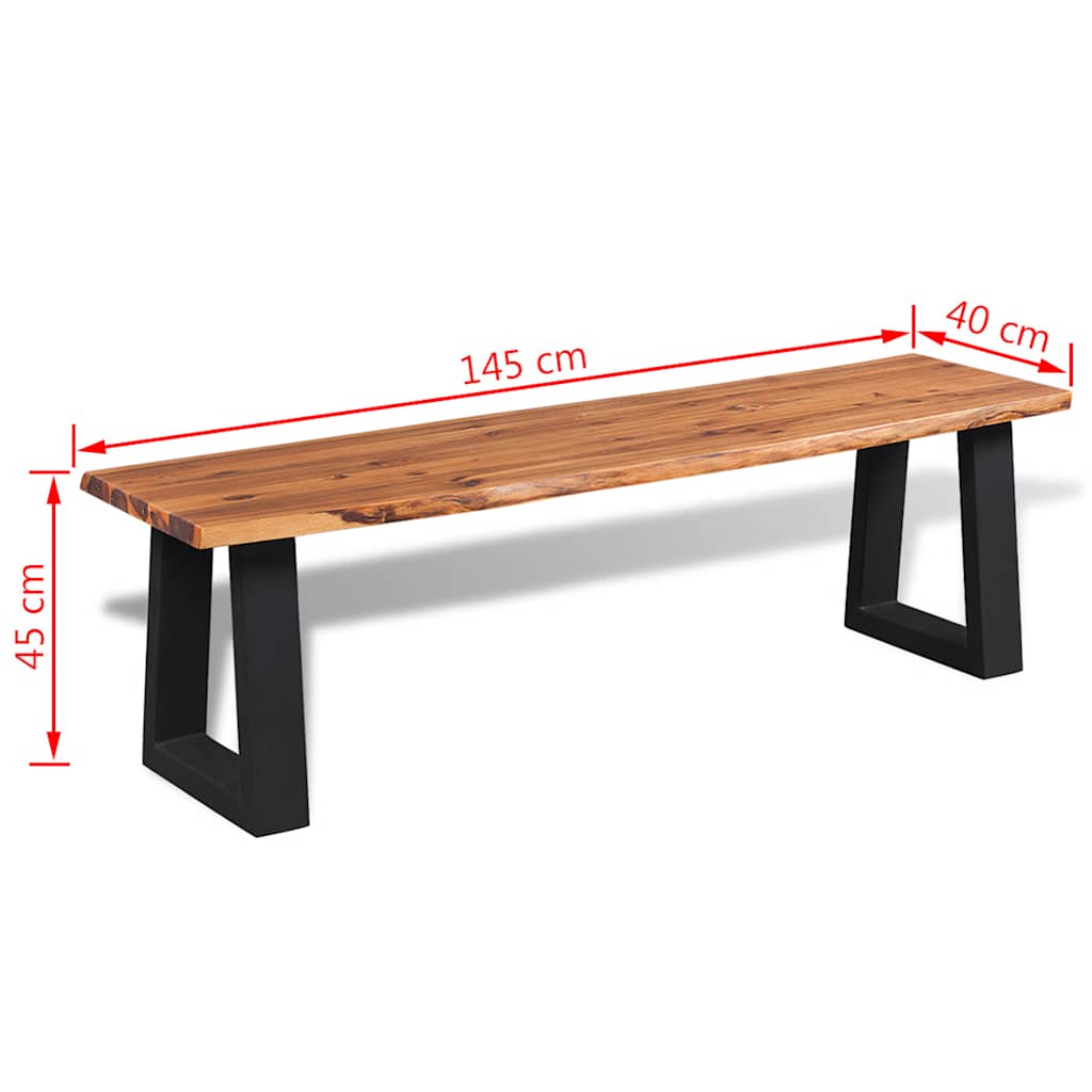 vidaXL Ławka z litego drewna akacjowego, 145 cm